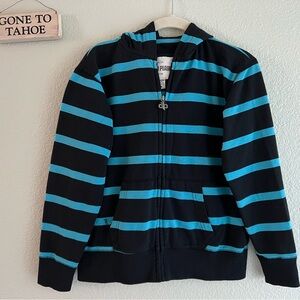 Ditch Plains Hoodie Boys Size  XLarge 14-16 Light Blue Black Zip Used Very Clean